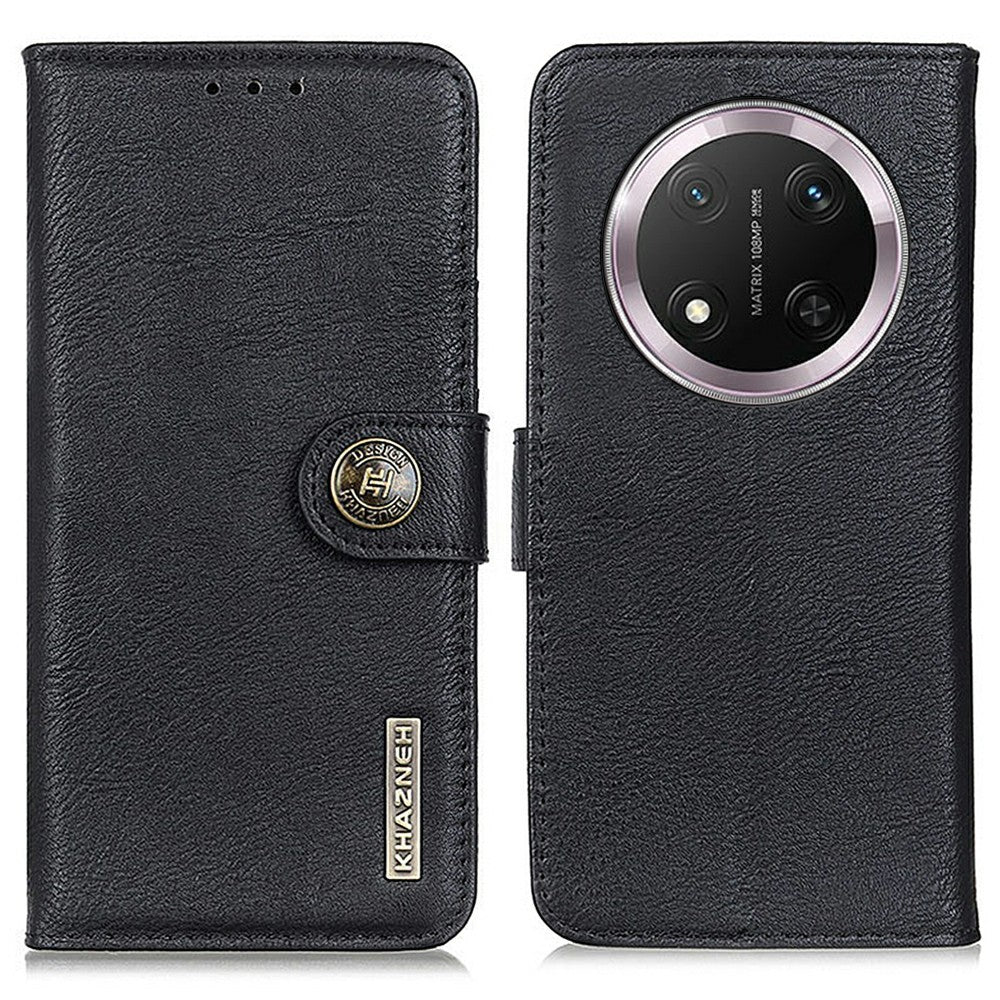 KHAZNEH For Honor Magic7 Lite 5G / X9c 5G / X60 Pro 5G Wallet Case Cowhide Texture Leather Flip Phone Cover