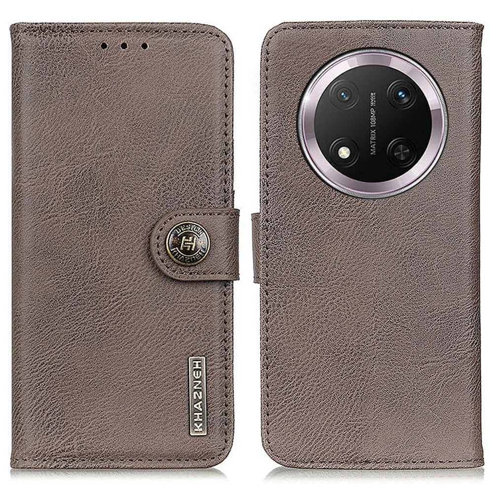 KHAZNEH For Honor Magic7 Lite 5G / X9c 5G / X60 Pro 5G Wallet Case Cowhide Texture Leather Flip Phone Cover
