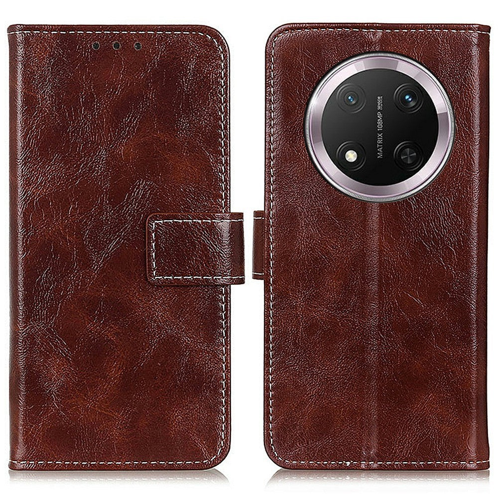For Honor Magic7 Lite 5G / X9c 5G / X60 Pro 5G Leather Case Wallet Phone Cover Crazy Horse Texture