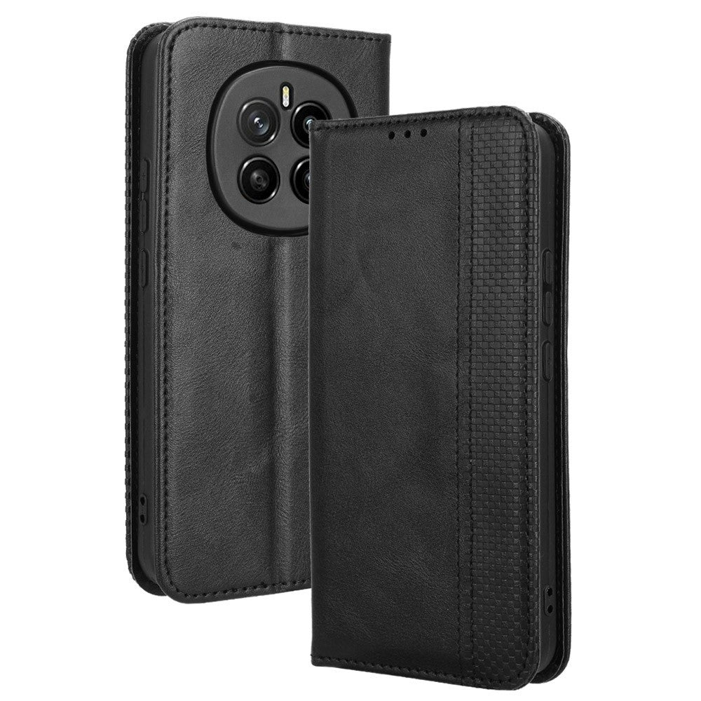 For Honor Magic7 5G Leather Case Wallet Stand Retro Texture Phone Cover