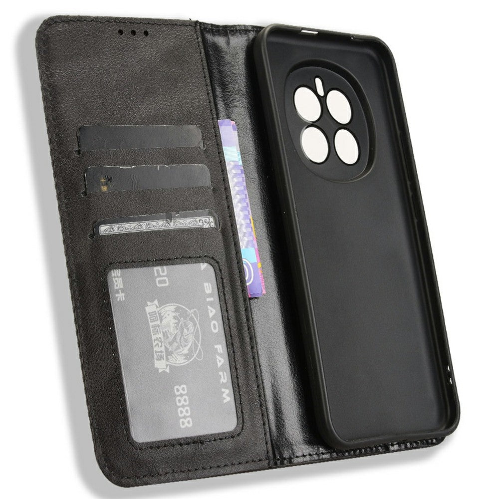 For Honor Magic7 5G Leather Case Wallet Stand Retro Texture Phone Cover