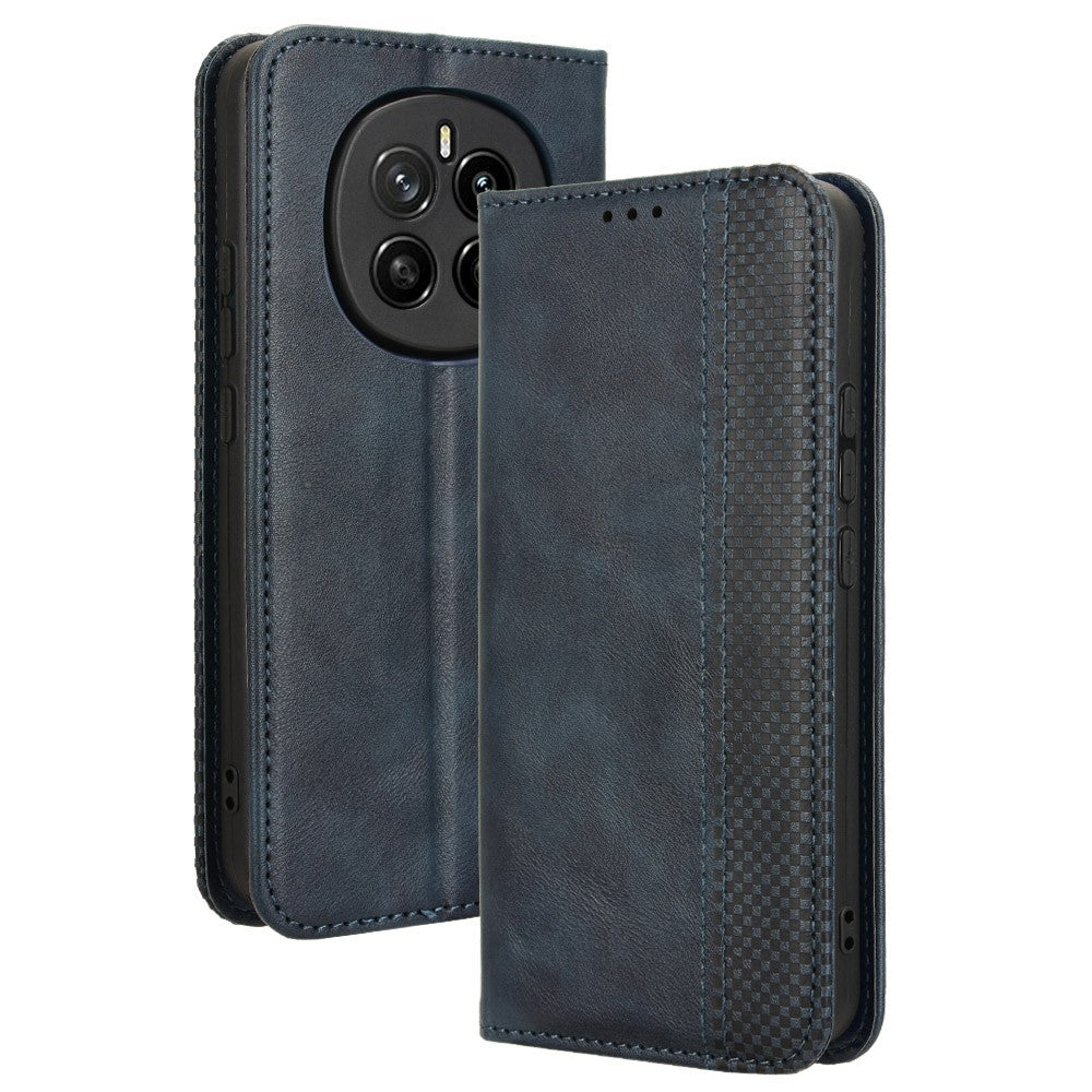 For Honor Magic7 5G Leather Case Wallet Stand Retro Texture Phone Cover