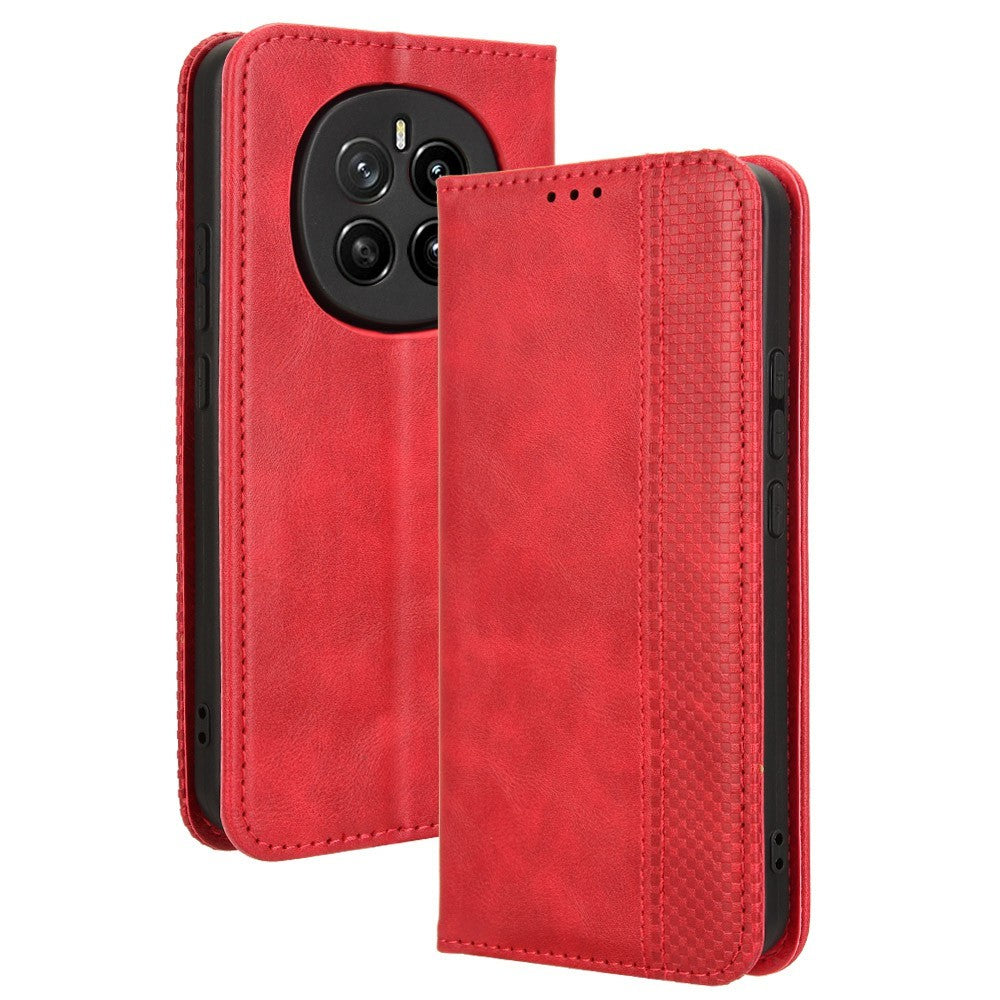 For Honor Magic7 5G Leather Case Wallet Stand Retro Texture Phone Cover