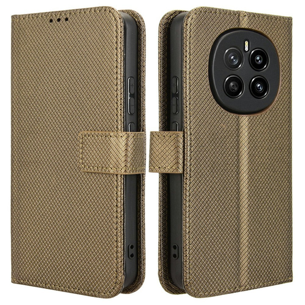 For Honor Magic7 5G Case PU Leather Diamond Texture Wallet Phone Cover