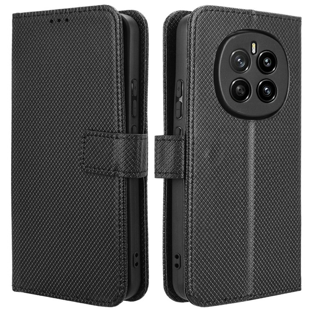 For Honor Magic7 5G Case PU Leather Diamond Texture Wallet Phone Cover