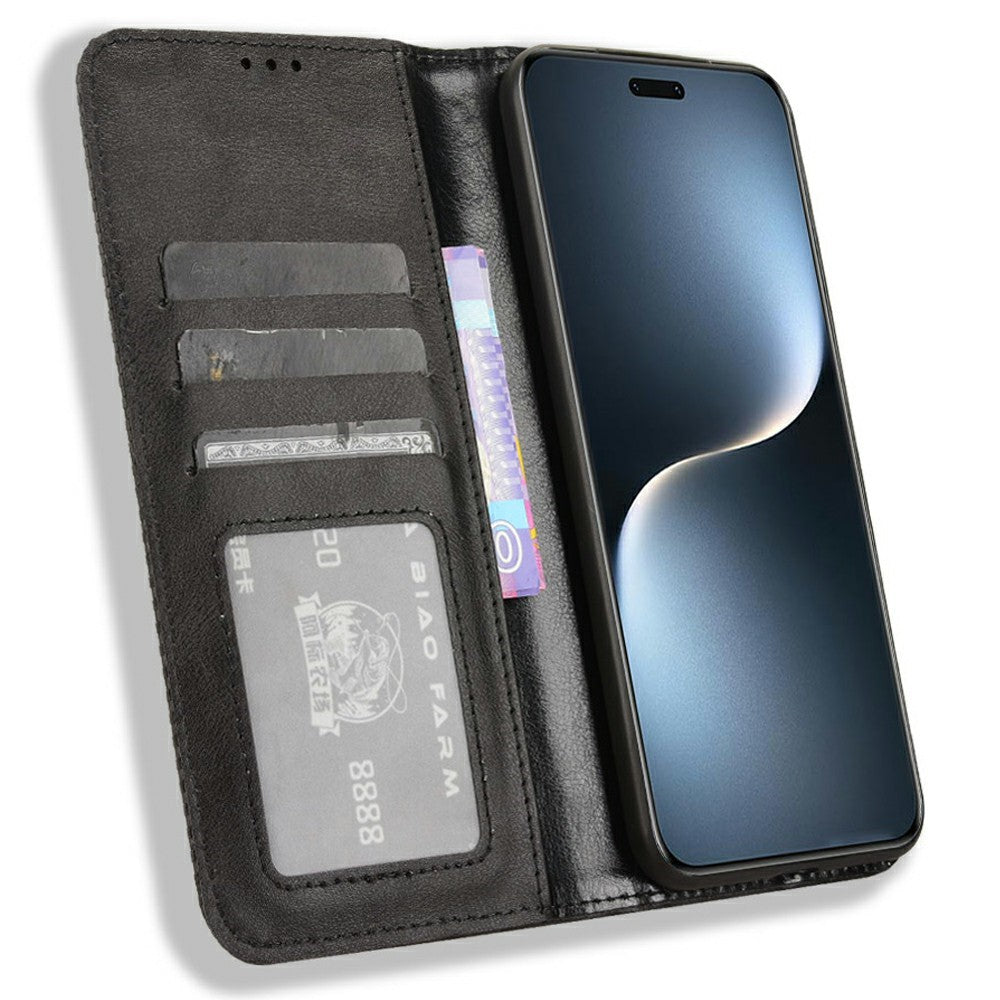 For Honor Magic7 Pro 5G Leather Case Wallet Stand Retro Texture Phone Cover