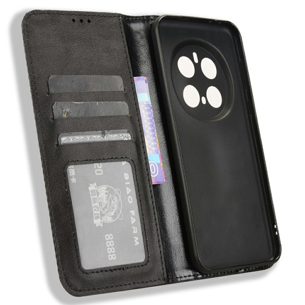For Honor Magic7 Pro 5G Leather Case Wallet Stand Retro Texture Phone Cover