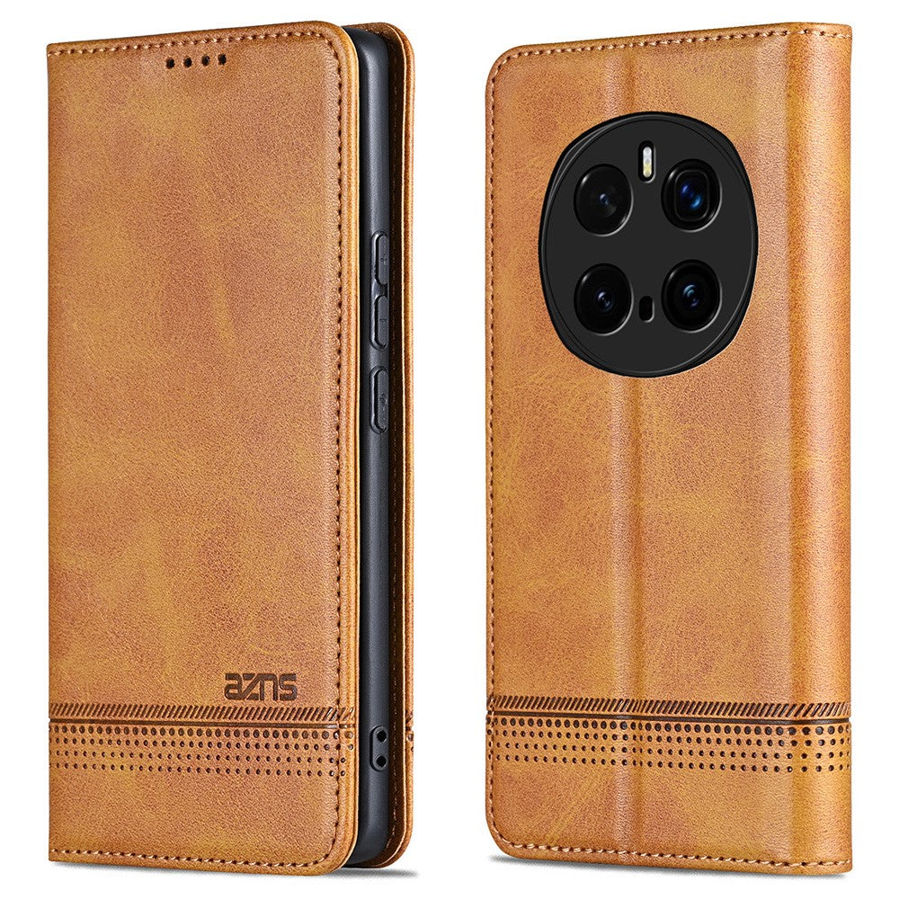 AZNS For Honor Magic7 Pro 5G Case Cowhide Texture PU Leather Wallet Phone Cover