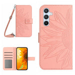 HT04 For Samsung Galaxy A56 5G / M56 5G Case Sunflower Imprint PU Leather Phone Cover with Long Strap