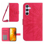 HT04 For Samsung Galaxy A56 5G / M56 5G Case Sunflower Imprint PU Leather Phone Cover with Long Strap