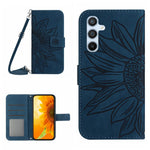HT04 For Samsung Galaxy A56 5G / M56 5G Case Sunflower Imprint PU Leather Phone Cover with Long Strap