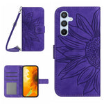 HT04 For Samsung Galaxy A56 5G / M56 5G Case Sunflower Imprint PU Leather Phone Cover with Long Strap