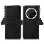 For Honor Magic7 Lite 5G / X9c 5G / X60 Pro 5G Case RFID Blocking Genuine Cow Leather Phone Cover Litchi Texture