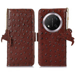 For Honor Magic7 Lite 5G / X9c 5G / X60 Pro 5G Case RFID Blocking Genuine Cow Leather Phone Case Ostrich Texture