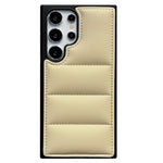 For Samsung Galaxy S23 Ultra Case Puffer Jacket Leather+TPU Soft Touch Phone Cover
