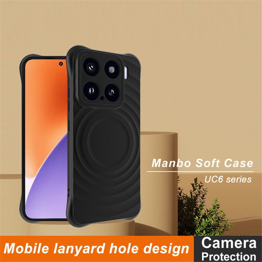IMAK UC-6-serien til Xiaomi 15/15 Custom Edition-cover med vanddråbestruktur og skridsikkert mat TPU-cover
