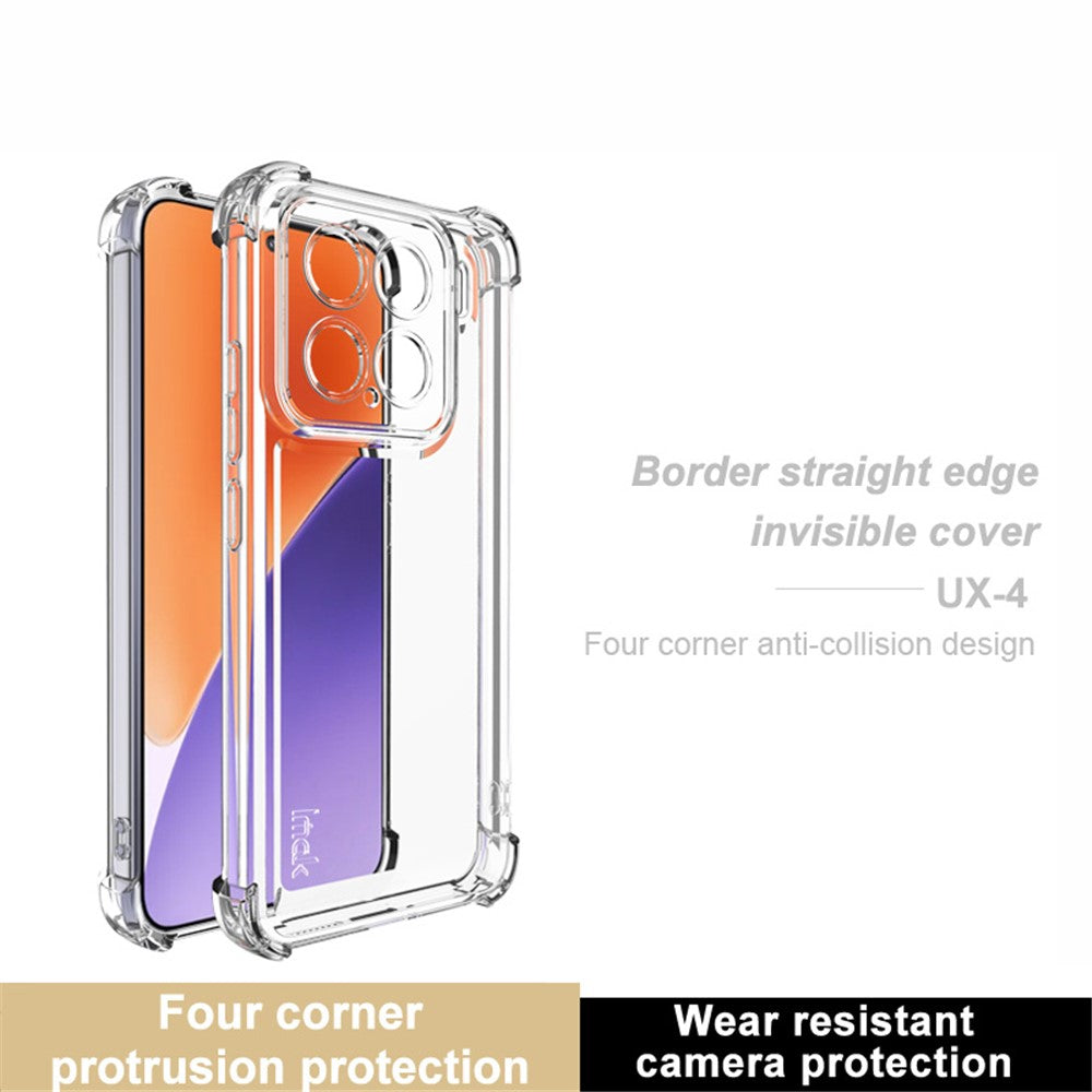 IMAK UX-4 Series for Xiaomi 15 / 15 Custom Edition Case Straight Frame Four Corner Shockproof Clear TPU Cover