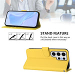 For Samsung Galaxy S24 Ultra Case Solid Color Wallet Leather Phone Cover with Strap