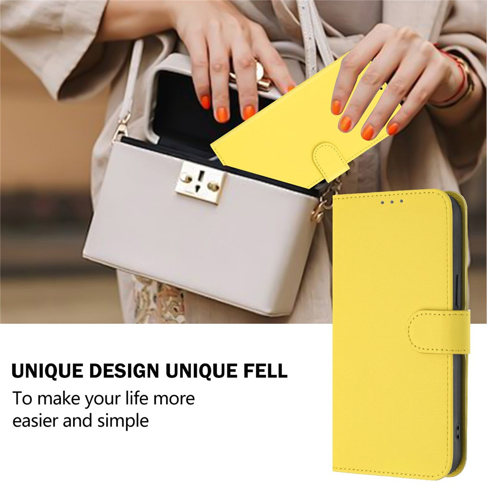 Til Samsung Galaxy A55 5G Cover Ensfarvet Pung Læder Telefoncover med Rem