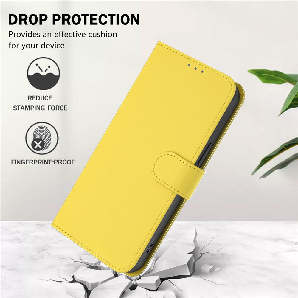 Til Samsung Galaxy A55 5G Cover Ensfarvet Pung Læder Telefoncover med Rem