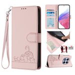 For Xiaomi Redmi Note 14 Pro+ 5G / 14 Pro 5G / Poco X7 5G Case with Strap RFID Blocking Leather Wallet Phone Cover Cat Mouse Pattern