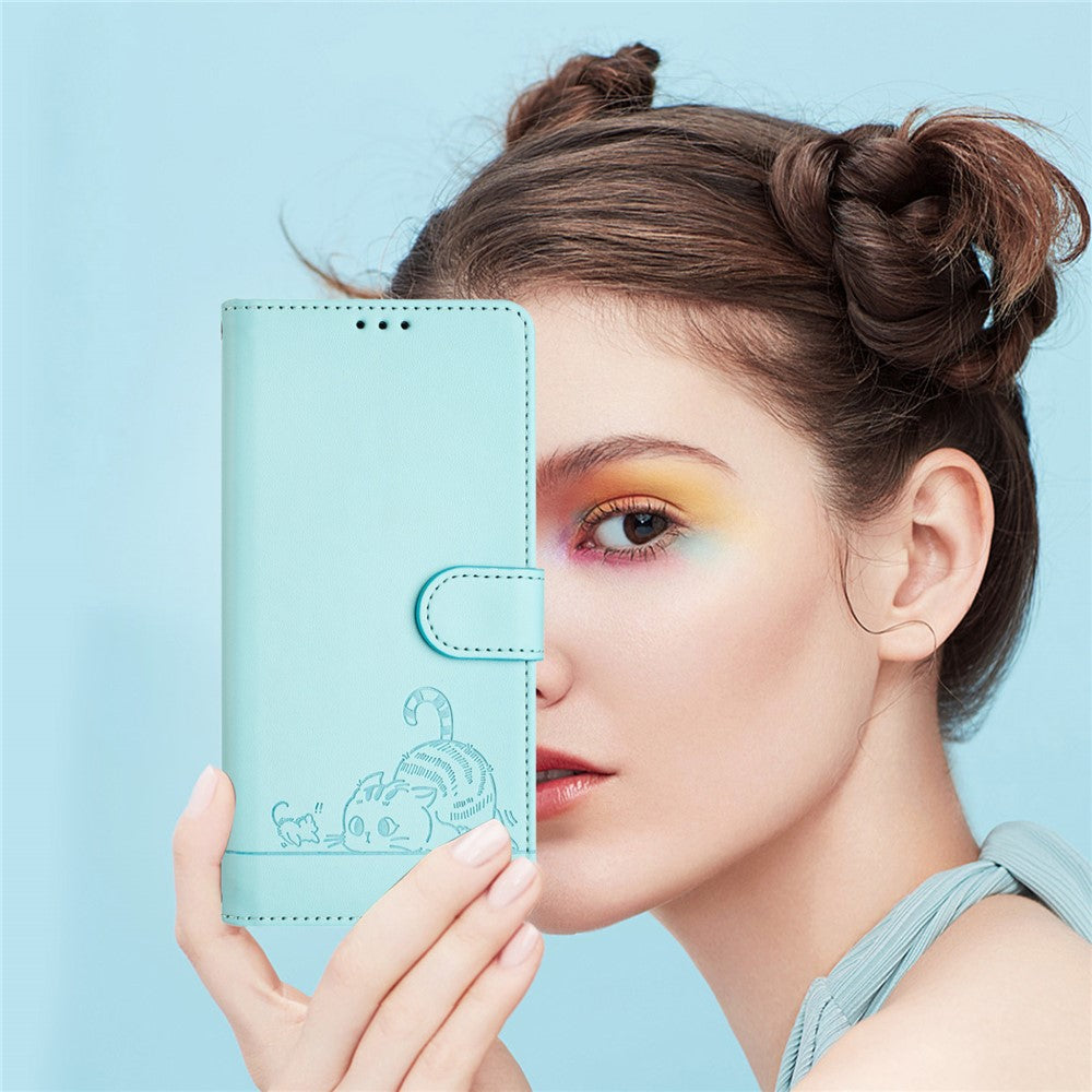 For Xiaomi Redmi Note 14 Pro+ 5G / 14 Pro 5G / Poco X7 5G Case with Strap RFID Blocking Leather Wallet Phone Cover Cat Mouse Pattern