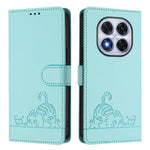 For Xiaomi Redmi Note 14 Pro+ 5G / 14 Pro 5G / Poco X7 5G Case with Strap RFID Blocking Leather Wallet Phone Cover Cat Mouse Pattern