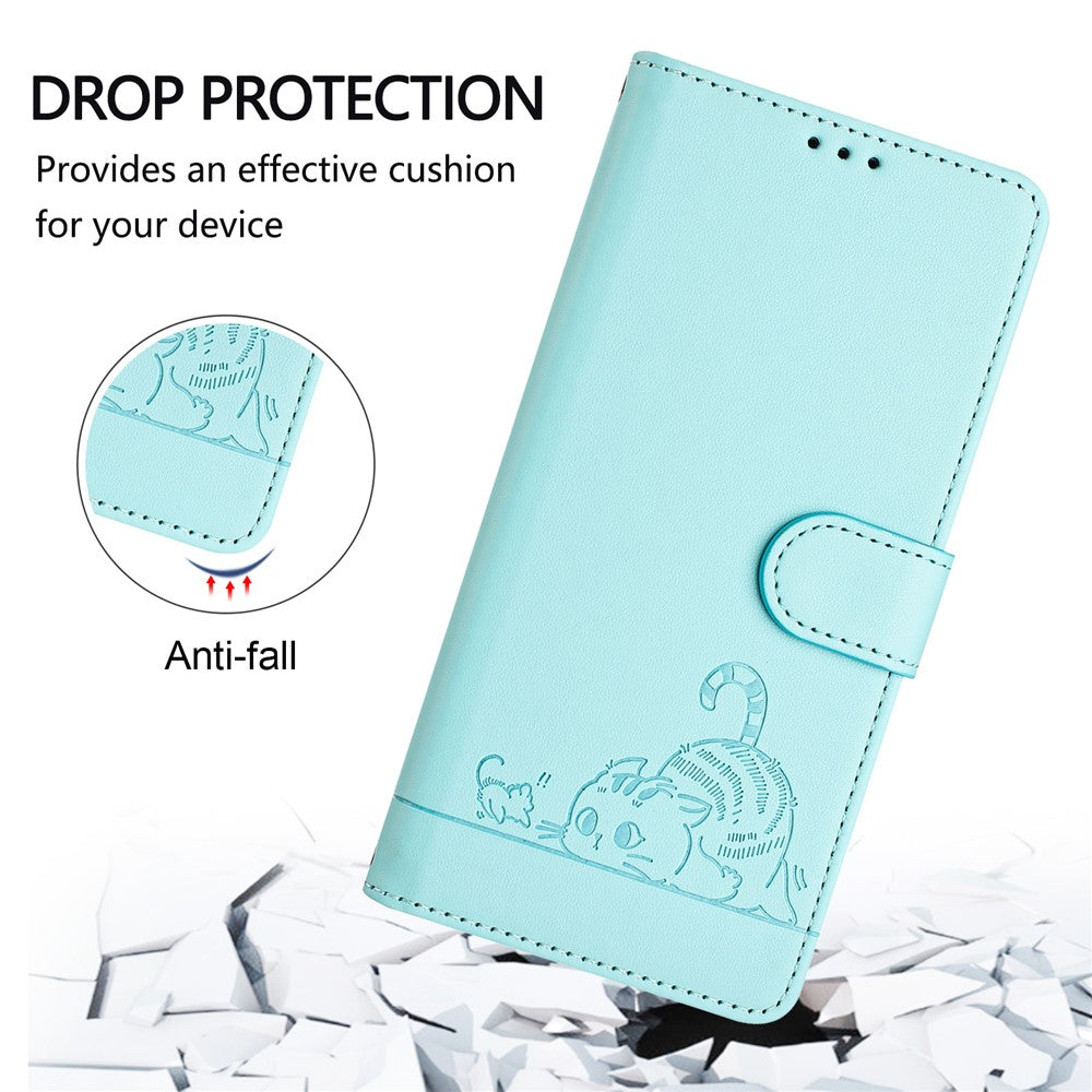 For Xiaomi Redmi Note 14 Pro+ 5G / 14 Pro 5G / Poco X7 5G Case with Strap RFID Blocking Leather Wallet Phone Cover Cat Mouse Pattern