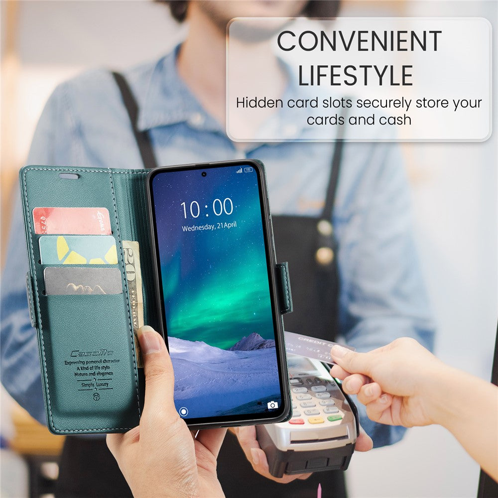 CASEME For Xiaomi Redmi Note 14 5G Leather Case  023 RFID Blocking 3 Card Slot Mobile Cover