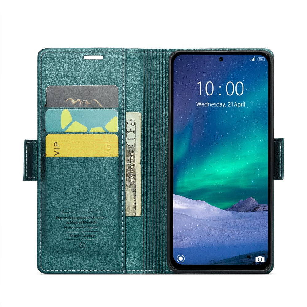 CASEME For Xiaomi Redmi Note 14 5G Leather Case  023 RFID Blocking 3 Card Slot Mobile Cover
