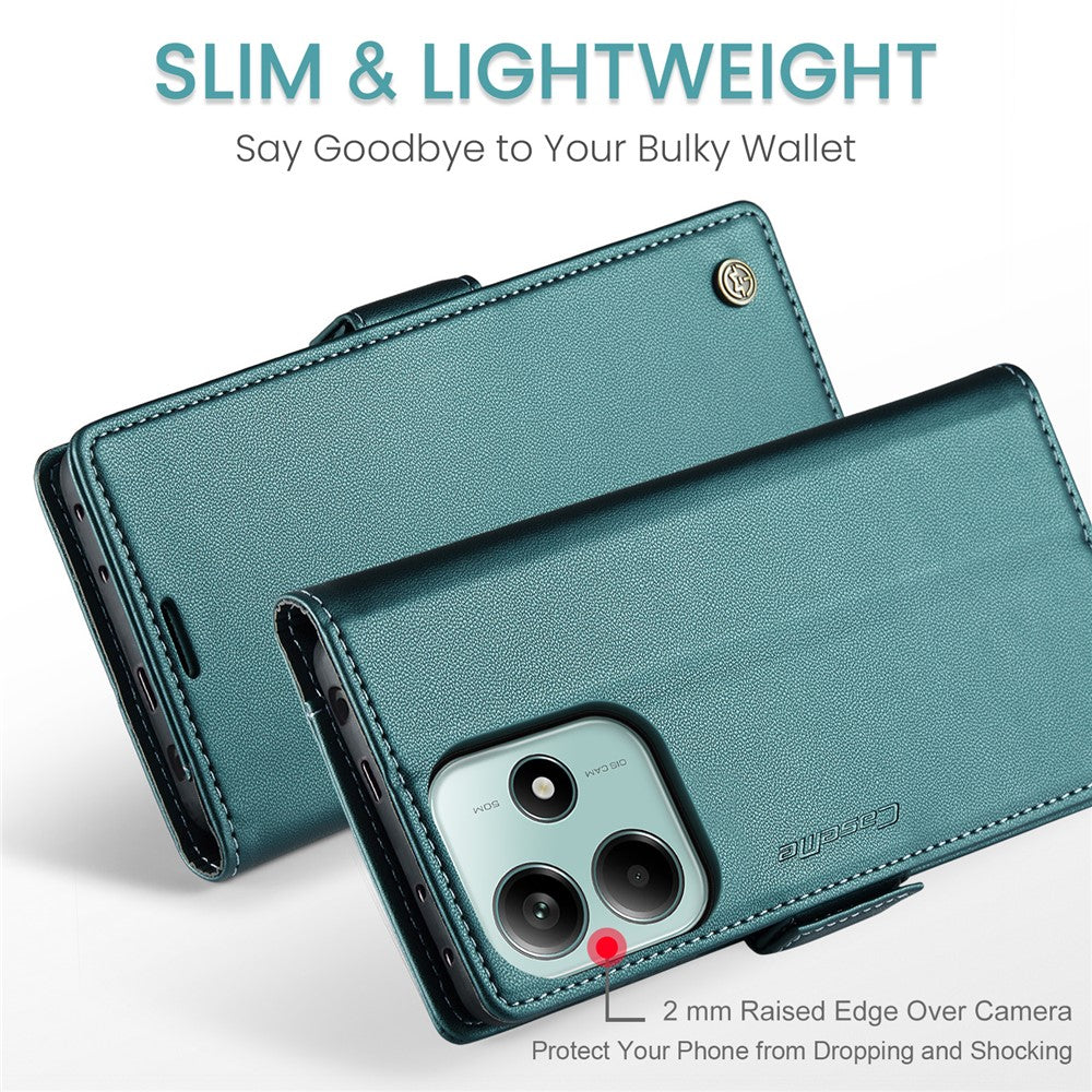 CASEME For Xiaomi Redmi Note 14 5G Leather Case  023 RFID Blocking 3 Card Slot Mobile Cover