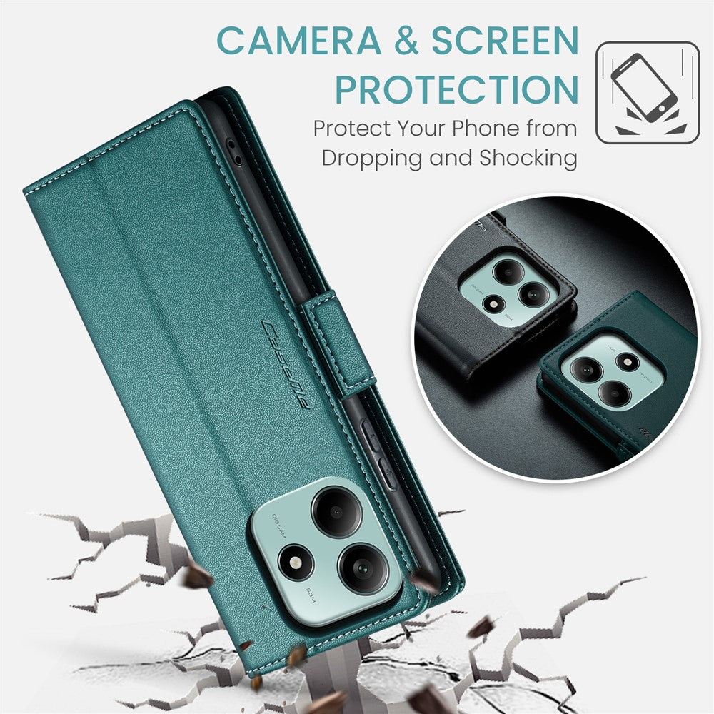 CASEME For Xiaomi Redmi Note 14 5G Leather Case  023 RFID Blocking 3 Card Slot Mobile Cover