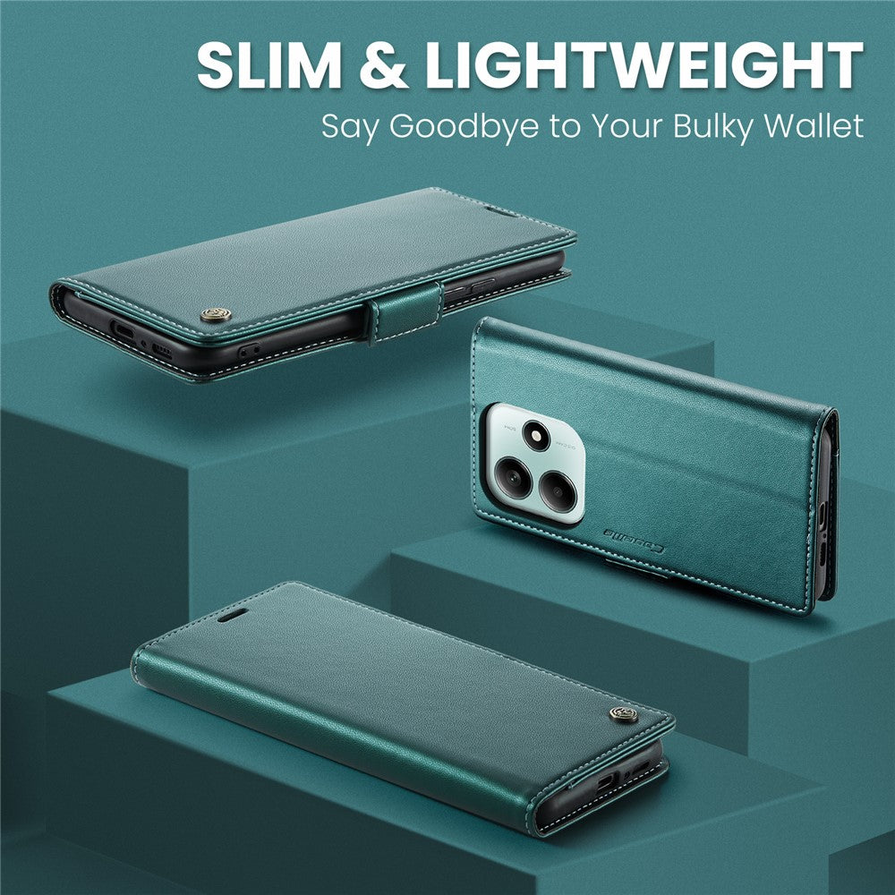 CASEME For Xiaomi Redmi Note 14 5G Leather Case  023 RFID Blocking 3 Card Slot Mobile Cover