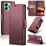 CASEME For Xiaomi Redmi Note 14 5G Leather Case  023 RFID Blocking 3 Card Slot Mobile Cover