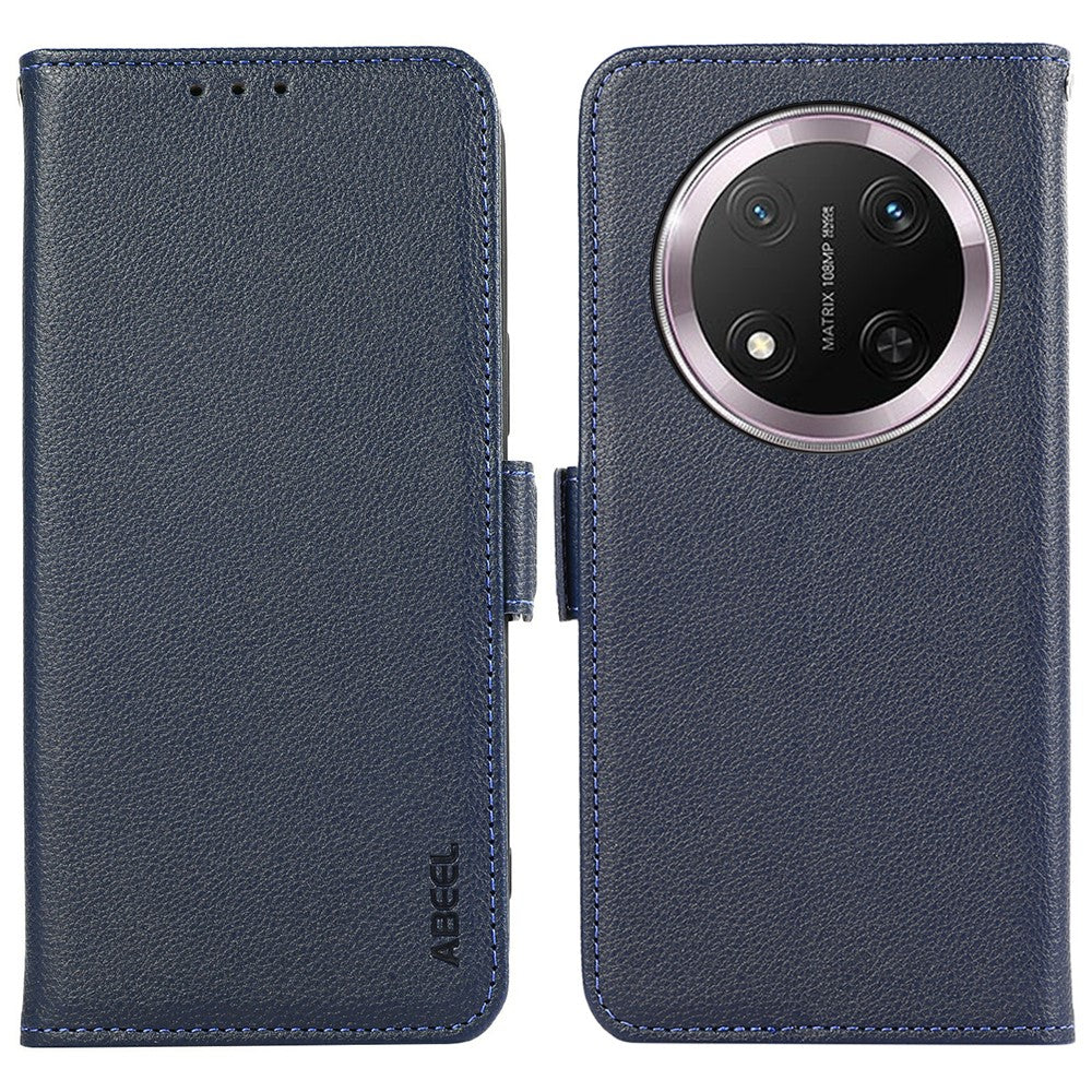 ABEEL For Honor Magic7 Lite 5G / X9c 5G / X60 Pro 5G Case Litchi Texture Leather RFID Blocking Phone Cover