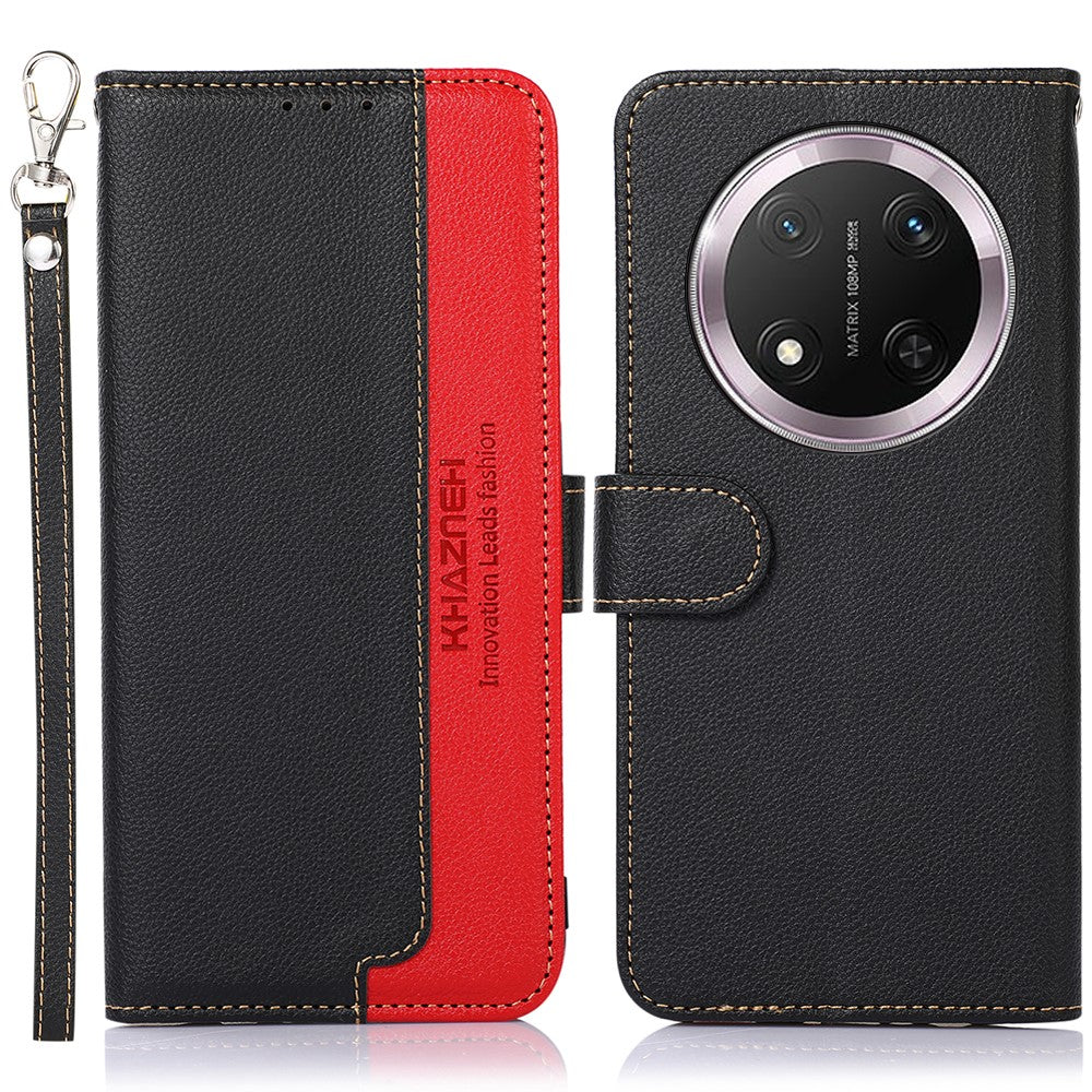 KHAZNEH For Honor Magic7 Lite 5G / X9c 5G / X60 Pro 5G Case RFID Blocking Wallet PU Leather Phone Cover