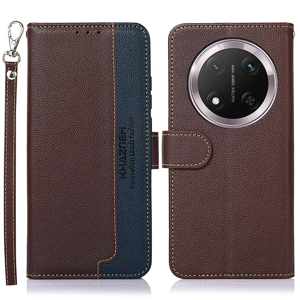 KHAZNEH For Honor Magic7 Lite 5G / X9c 5G / X60 Pro 5G Case RFID Blocking Wallet PU Leather Phone Cover