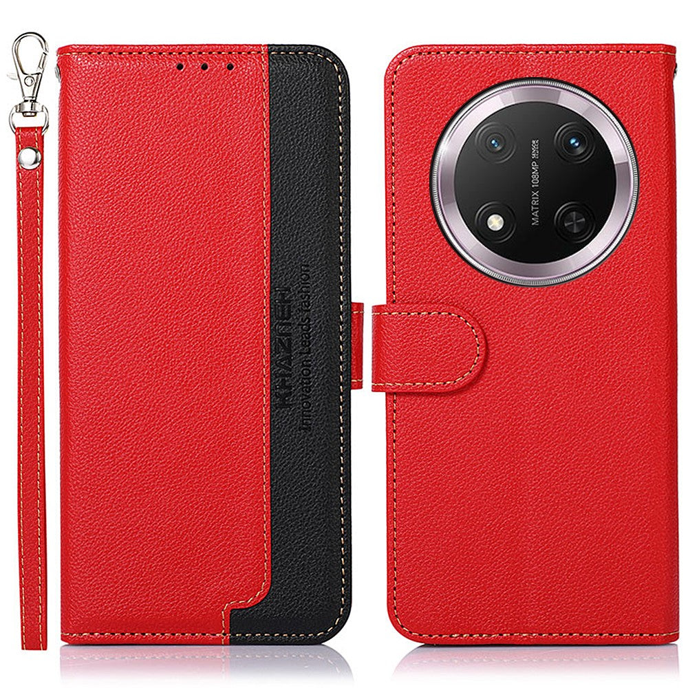 KHAZNEH For Honor Magic7 Lite 5G / X9c 5G / X60 Pro 5G Case RFID Blocking Wallet PU Leather Phone Cover