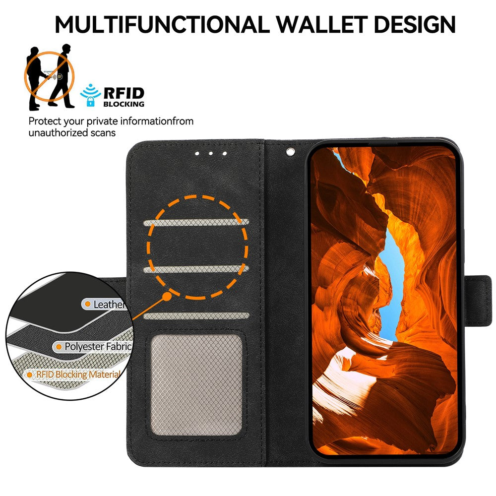 ABEEL For Honor Magic7 Lite 5G / X9c 5G / X60 Pro 5G Case PU Leather Folio Stand View RFID Blocking Phone Cover