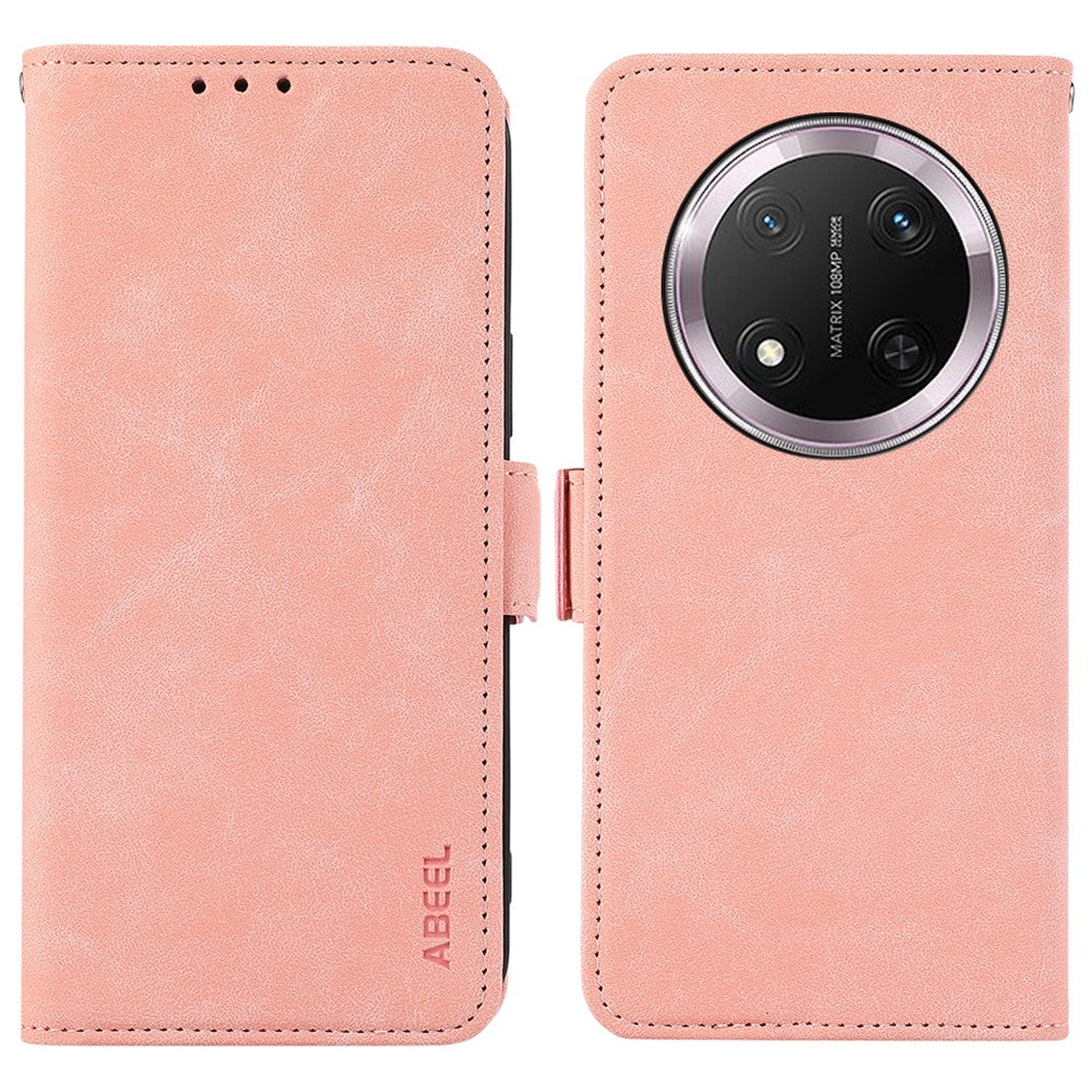 ABEEL For Honor Magic7 Lite 5G / X9c 5G / X60 Pro 5G Case PU Leather Folio Stand View RFID Blocking Phone Cover