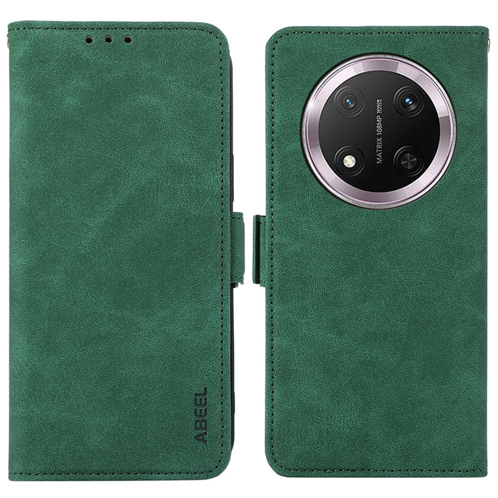 ABEEL For Honor Magic7 Lite 5G / X9c 5G / X60 Pro 5G Case PU Leather Folio Stand View RFID Blocking Phone Cover