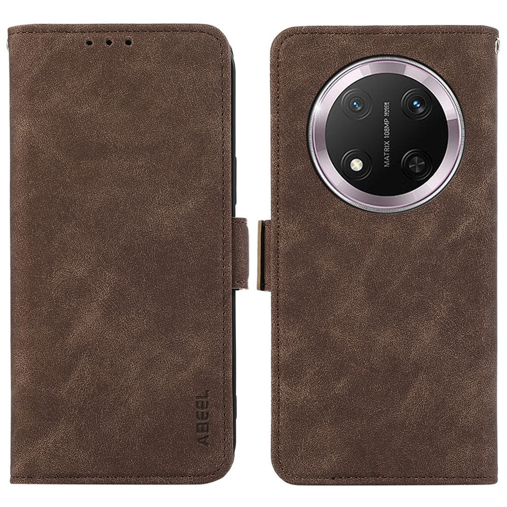 ABEEL For Honor Magic7 Lite 5G / X9c 5G / X60 Pro 5G Case PU Leather Folio Stand View RFID Blocking Phone Cover