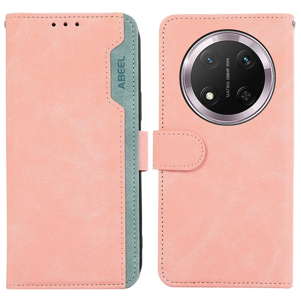 ABEEL For Honor Magic7 Lite 5G / X9c 5G / X60 Pro 5G Case Color Splicing Leather Flip Phone Cover RFID Blocking