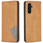 For Samsung Galaxy A26 5G Case Card Slots Geometry Imprint Leather Phone Cover