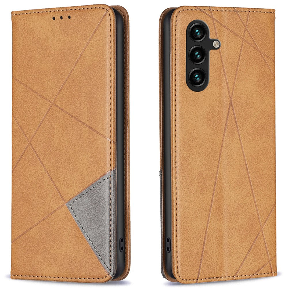 For Samsung Galaxy A26 5G Case Card Slots Geometry Imprint Leather Phone Cover