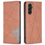 For Samsung Galaxy A26 5G Case Card Slots Geometry Imprint Leather Phone Cover