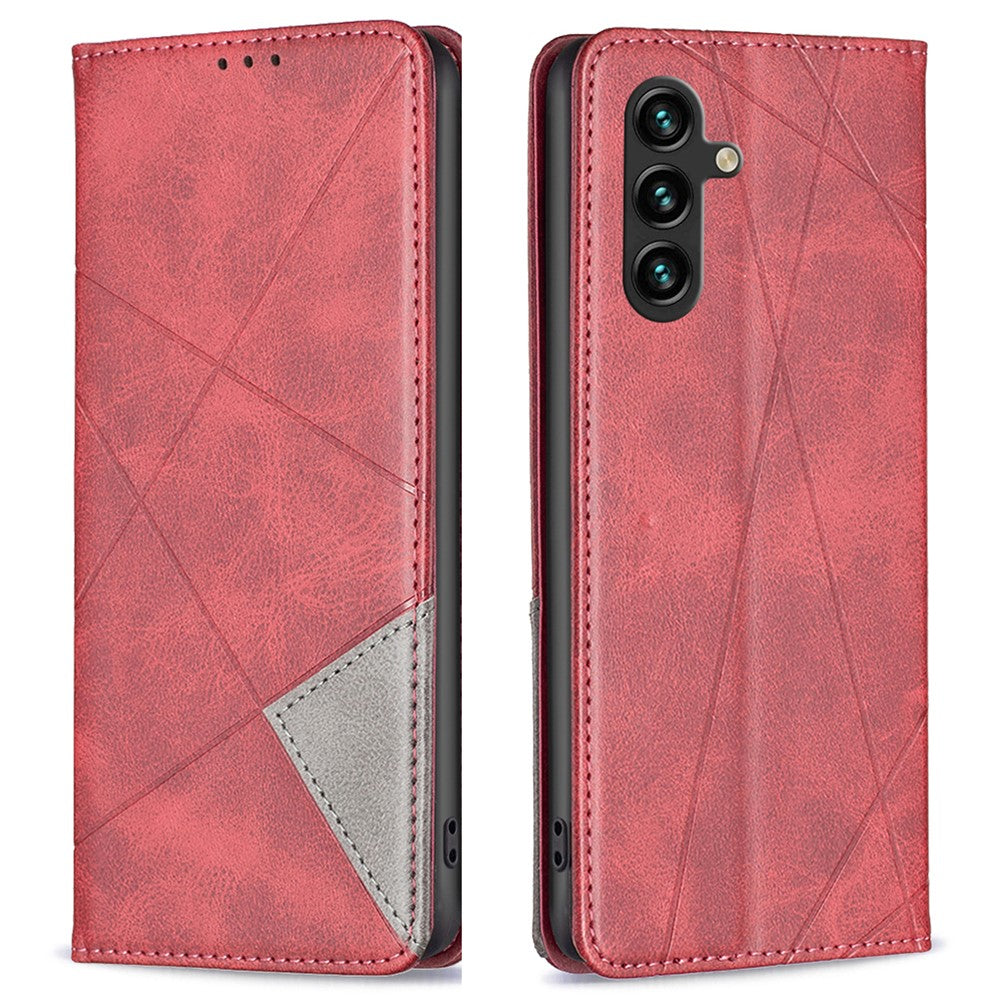 For Samsung Galaxy A26 5G Case Card Slots Geometry Imprint Leather Phone Cover