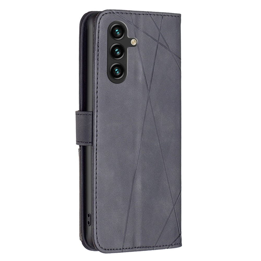 BINFEN COLOR til Samsung Galaxy A26 5G Telefonetuier Pung Stander Geometri Præget Lædercover