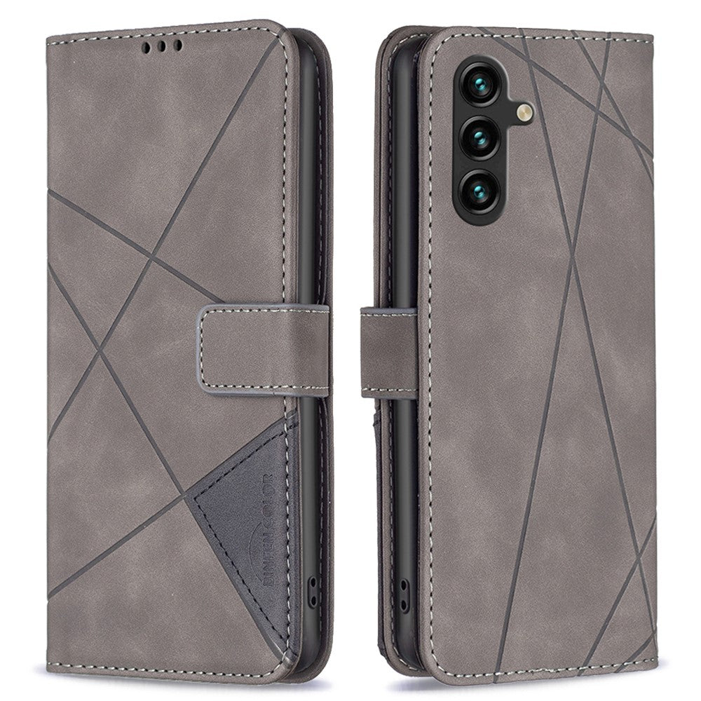BINFEN COLOR til Samsung Galaxy A26 5G Telefonetuier Pung Stander Geometri Præget Lædercover
