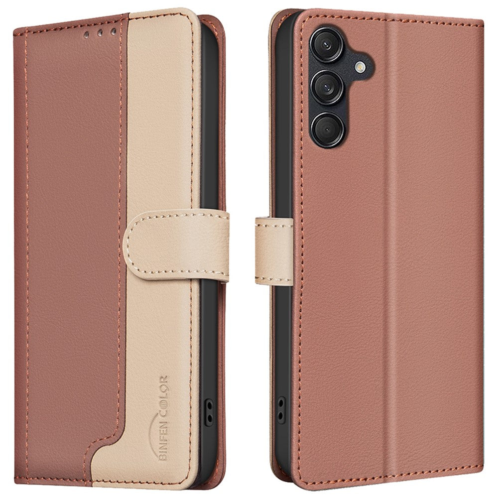 BINFEN COLOR BF33 for Samsung Galaxy A26 5G Leather Case Splicing Color RFID Blocking